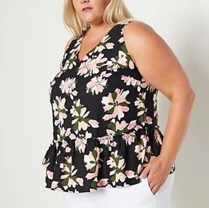 J by Jason Wu NWOT Floral Crepe Satin Peplum Top